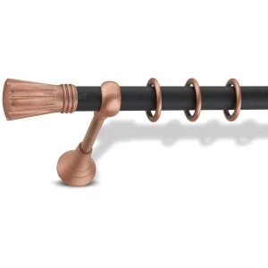 Metal curtain rod Kissavos Φ25 Domus Black Opaque Copper