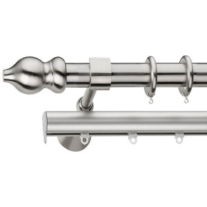 Metal curtain rod Φ25 Demo Barocco Nickel Matte