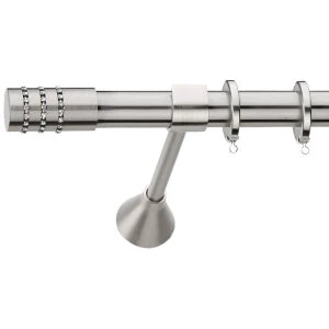 Metal curtain rod Φ25 Demo Porto Strass Nickel Matte