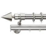 Metal curtain rod Φ25 Demo Pyramida Nickel Matte