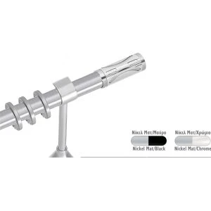 Metal curtain rod Φ30 Demo Neto Nickel Matte Chrome