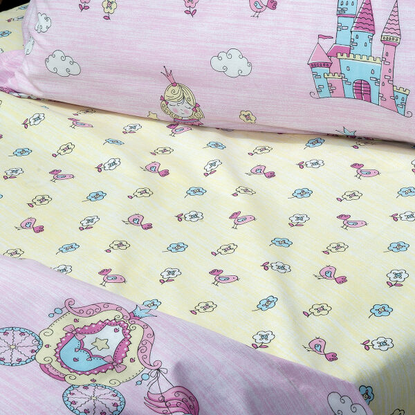 Bed sheet set Beauty Home Tale Art 6171 Pink Yellow