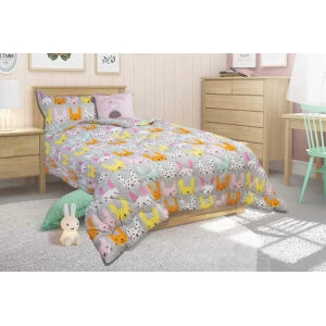 Quilt set single 160x220 Flamingo Rabbit Grey